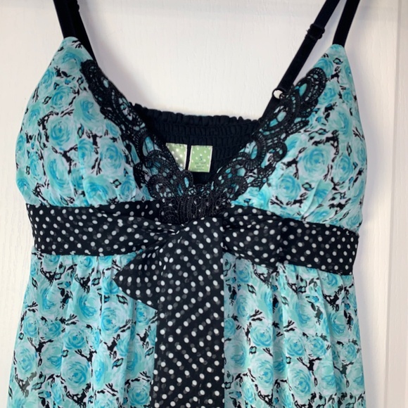 Johnny Martin Vintage-Inspired Summer Dress Size 5 – Turquoise Floral & Polka Do - Picture 3 of 13